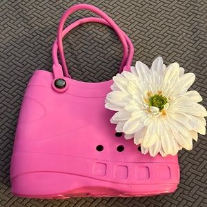 Optari small pink Sol tote with flower Fobbz
